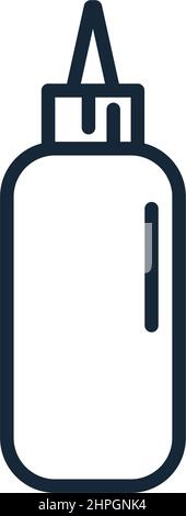 Stilvolle dünne Linie Symbol Flasche Sauce isoliert auf weißem Hintergrund - Vektor-Illustration Stock Vektor
