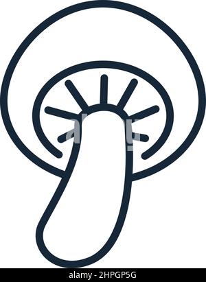 Stilvolle dünne Linie Symbol der Pilze auf weißem Hintergrund - Vektor-Illustration Stock Vektor