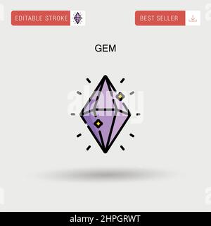 Gem Simple Vector-Symbol. Stock Vektor