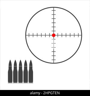Aufzählungszeichen und Bereichssymbol auf weißem Hintergrund Stock Vektor