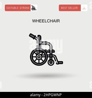 Einfaches Vektorsymbol für Rollstuhlfahrer. Stock Vektor
