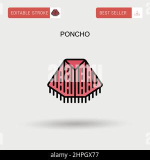 Einfaches Vektorsymbol „Poncho“. Stock Vektor