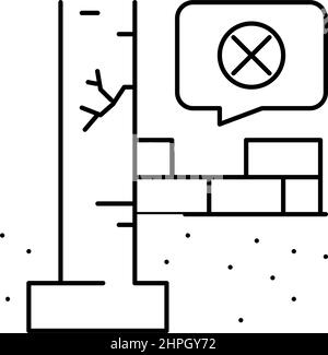 Schwere untergradige Fundamente Linie Symbol Vektor-Illustration Stock Vektor