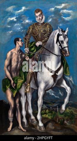 Der heilige Martin und der Bettler von El Greco (Domenikos Theotokopoulos, 1541-1614), Öl auf Leinwand, ca. 1597-1600 Stockfoto