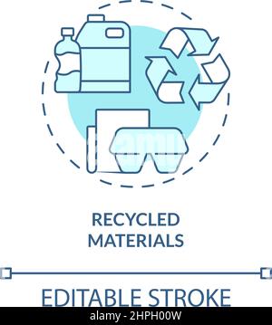 Recycling-Materialien türkisfarbenes Konzept Symbol Stock Vektor