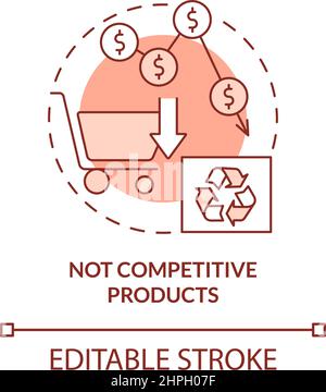 Nicht wettbewerbsfähige Produkte Terrakotta-Konzept Symbol Stock Vektor