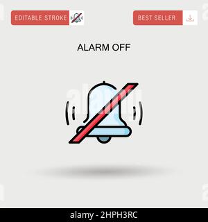 Einfaches Vektorsymbol „Alarm aus“. Stock Vektor