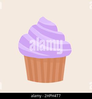 Bunt niedlichen Cupcake mit Sahnehäubchen für die Feier. Stockfoto