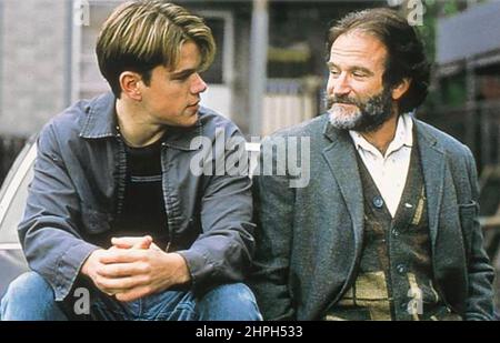 GOOD WILL JAGT 1997 Miramax Films Produktion mit Matt Damon auf der linken Seite und Robin Williams Stockfoto