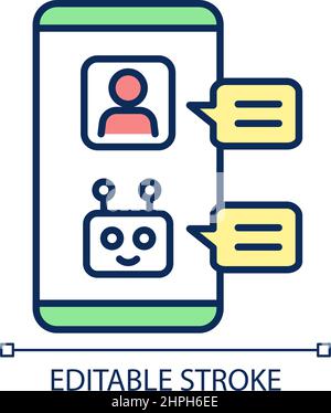 RGB-Farbsymbol für Chatbot-Unterstützung Stock Vektor