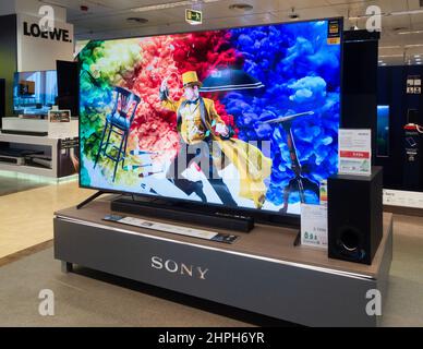 Fernseher von Sony, Flachbildschirm, High Definition Stockfoto