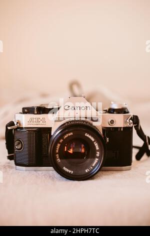 Canon AE 1 Filmkamera 35mm. Stockfoto