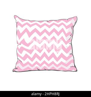 Vektor Cartoon dekorative Kissen. Handgezeichnetes Set mit dekorativen Kissen. Doodle-Illustration Stock Vektor