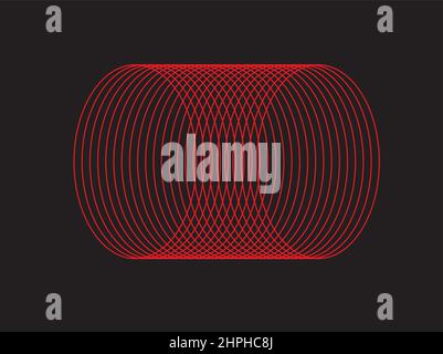 Eine Grafik, die ein federförmiges Objekt zeigt. Eine Vektorgrafik eines federförmigen Objekts, das durch die Umwandlung von Kreisen erstellt wurde. Stock Vektor