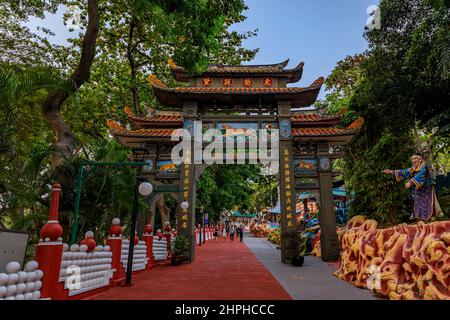 Singapur - 11. September 2019: HAW Par Villa Gardens, der Tiger Balm Brothers Park mit über 1000 Statuen, Szenen aus der chinesischen Mythologie und Folklore Stockfoto