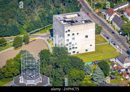 Luftaufnahme, Folkwang Universität der Künste - SANAA Gebäude auf dem Gelände der Zollverein Kolonie in Essen-Stoppenberg, Essen, Ruhrgebiet, Nord Stockfoto