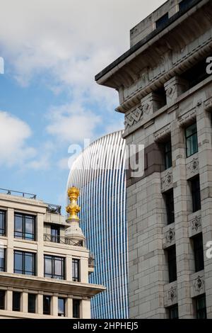 London, Großbritannien - 13. September 2019 : der Walkie-Talkie aus der Stadt London, Großbritannien Stockfoto