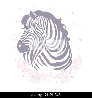 Niedlichen Zebra Cartoon Symbol Vektor Illustration Grafik-Design. Isolierte Objekte auf weißem Hintergrund. Stock Vektor
