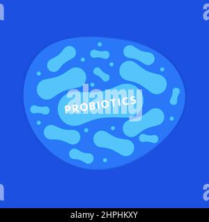 Logo-Design für probiotische Bakterien. Gesunde Ernährung Inhaltsstoffe Vektor-Design. Biologisches Logo. Vektor Stock Vektor