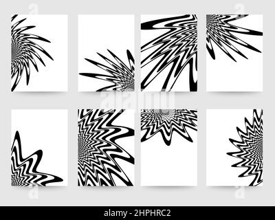 Hypnotischer Hintergrund. Runde Strudel Tapete Spirale wirbelnde runde Formen geometrische abstrakte Linien Kollektion Stockfoto