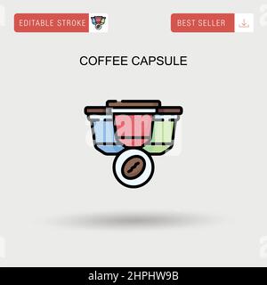 Kaffeekapsel einfaches Vektor-Symbol. Stock Vektor