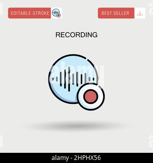 Einfaches Vektorsymbol für die Aufzeichnung. Stock Vektor