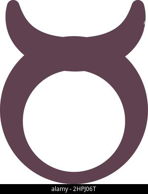 Isoliertes stier Tierkreiszeichen Buchstabe Symbol Vektor Stock Vektor