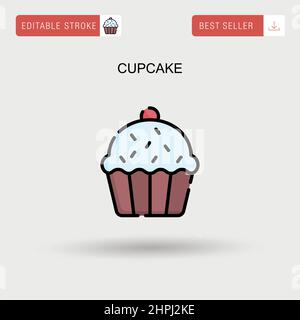 Cupcake einfaches Vektorsymbol. Stock Vektor