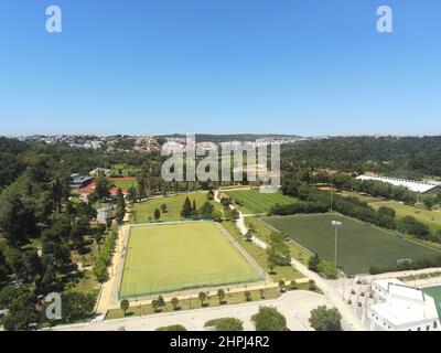 Luftaufnahme des Jamor Sports Complex in Alges, Portugal Stockfoto