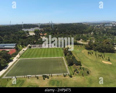 Luftaufnahme des Jamor Sports Complex in Alges, Portugal Stockfoto