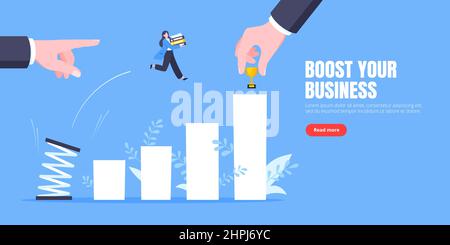 Business Mentor hilft, die Karriere mit Sprungbrett Vektor Illustration zu verbessern. Stock Vektor