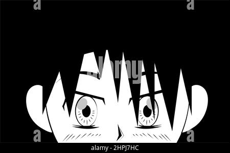 Anime Gesicht Nahaufnahme Design Stock Vektor