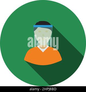 Symbol Für Gesichtsschutz. Flaches Kreiseldesign Mit Langen Schatten. Vektorgrafik. Stock Vektor