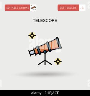Einfaches Vektorsymbol für das Teleskop. Stock Vektor