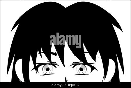 Comic Anime Frau Nahaufnahme Stock Vektor