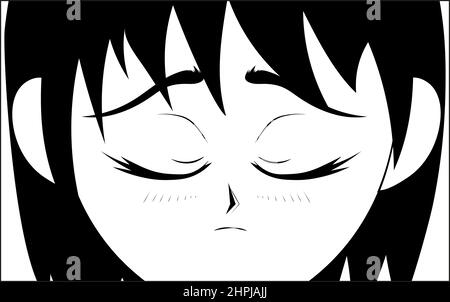 Anime Frau Nahaufnahme Stock Vektor