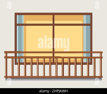 Isoliertes Holzfenster für Dekordarstellung Stock Vektor