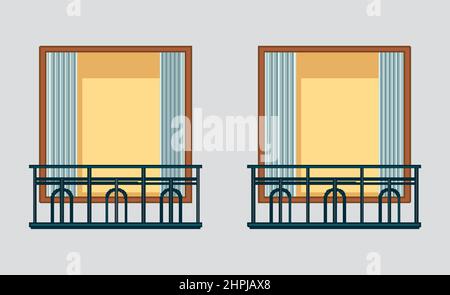 Isoliertes Holzfenster für Dekordarstellung Stock Vektor