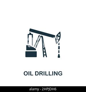 Ölbohrsymbol. Monochromes, einfaches Symbol für Vorlagen, Webdesign und Infografiken Stock Vektor