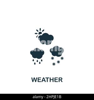 Wettersymbol. Monochromes, einfaches Symbol für Vorlagen, Webdesign und Infografiken Stock Vektor