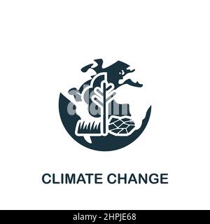Symbol „Klimawandel“. Monochromes, einfaches Symbol für Vorlagen, Webdesign und Infografiken Stock Vektor