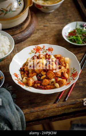 Kung Pao Chicken Stockfoto