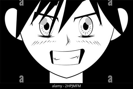 Anime Mädchen aus der Nähe Stock Vektor