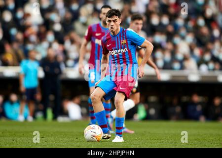 20. Februar 2022; Mestalla-Stadion, Valencia, Spanien; La Liga Fußball, Valencia CF gegen FC Barcelona; -ba16- Stockfoto