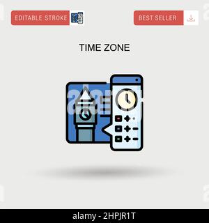 Einfaches Vektor-Symbol für Zeitzone. Stock Vektor
