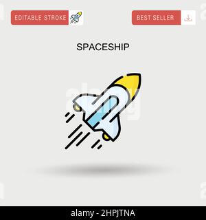Einfaches Vektorsymbol für das Raumschiff. Stock Vektor