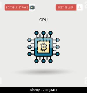 Symbol für einfache CPU-Vektor. Stock Vektor