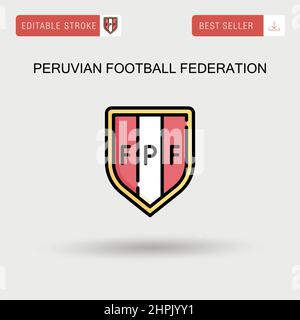 Peruanischer Fußballverband einfaches Vektor-Symbol. Stock Vektor