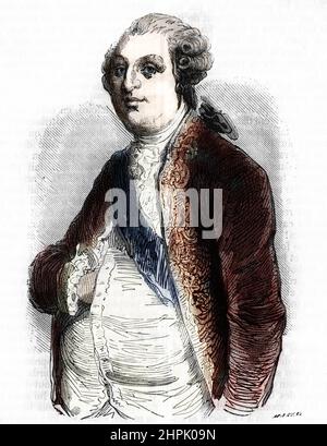 Portrait du roi de France Louis XVI (1754-1793) Gravure tiree de 'causes camebres de tous les peuples' de Fouquier 1858 Collection privee Stockfoto