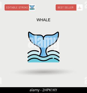 Einfaches Vektor-Symbol für Wale. Stock Vektor